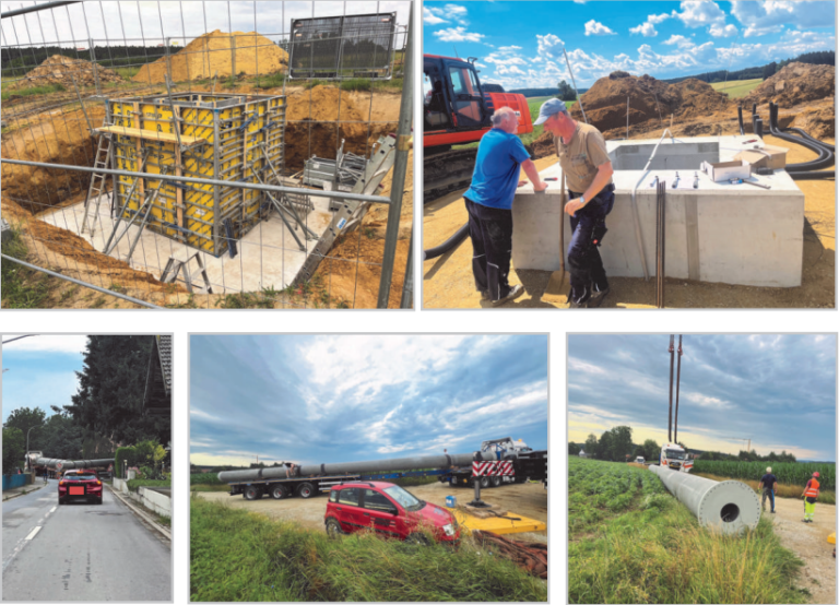 Aufbau Mobilfunkmasten Johannesbrunn