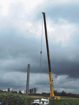 Aufbau Mobilfunkmasten