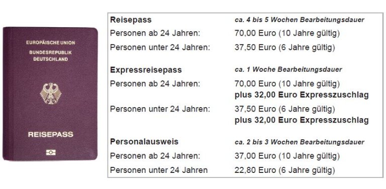 Reisepass mit Daten