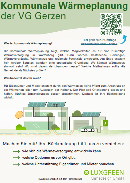Kommunale Wärmeplanung der VG Gerzen - Umfrage